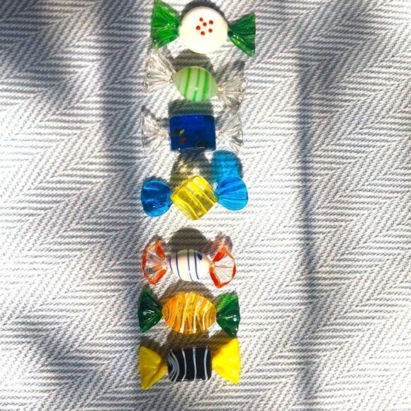 Vintage Art Glass candy 7 unique pieces glass art - Picture 3 of 9